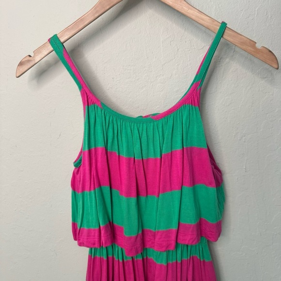 RALPH LAUREN Striped Jersey Knit Sleeveless Dress Pink & Green Loose Fit M 8/10 - Picture 3 of 15